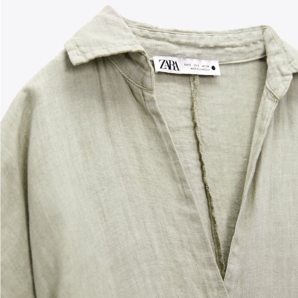 ZARA 100% LINEN DRESS - Picture 3 of 7